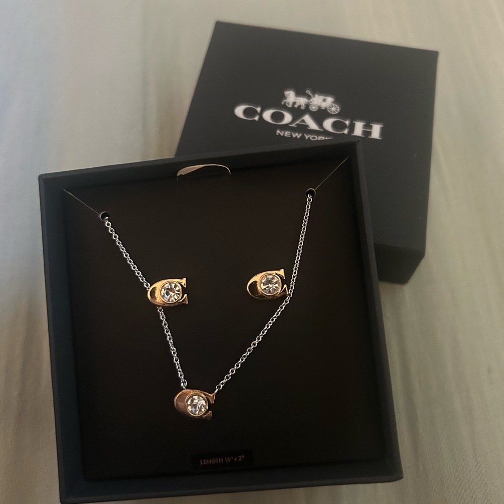 Coach Gold and Silver Necklace Set